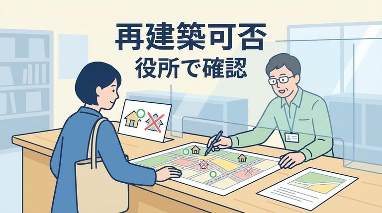 再建築できる土地か事前に確認が必要する様子