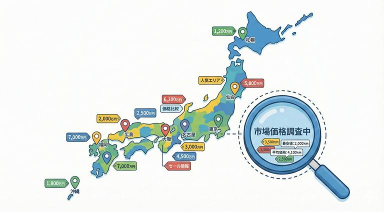 不動産ポータルサイトでの相場検索のイメージ