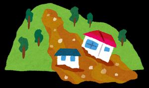 土砂崩れのイラスト