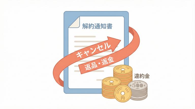 不動産売買契約のキャンセルと違約金のイメージ