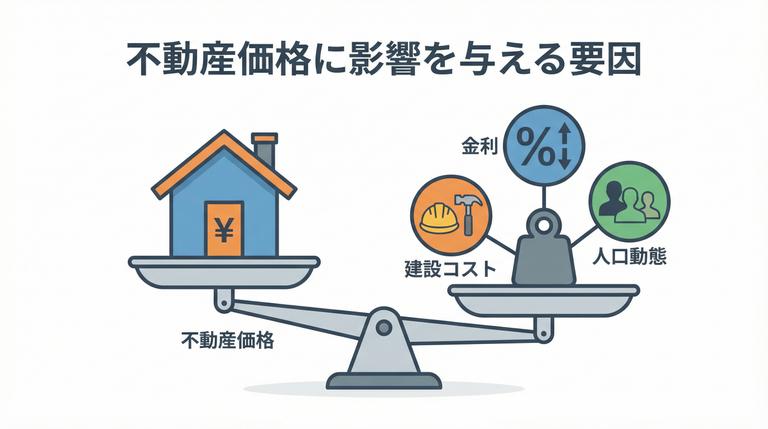 今後の不動産価格に影響を与える複数の要因
