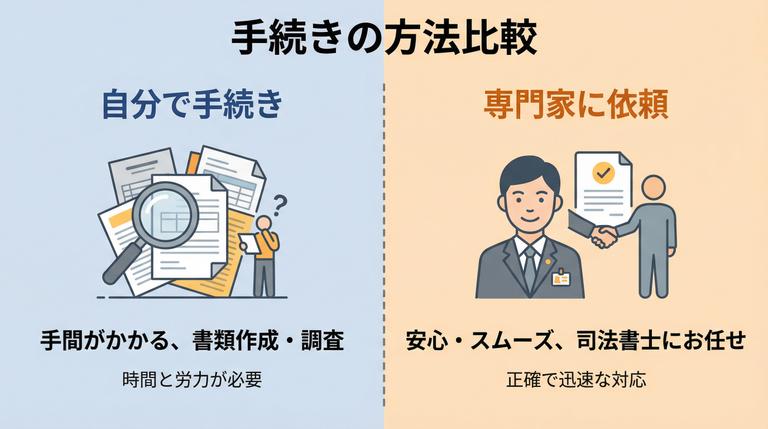 不動産名義変更を自分でする手間と司法書士に依頼するメリット