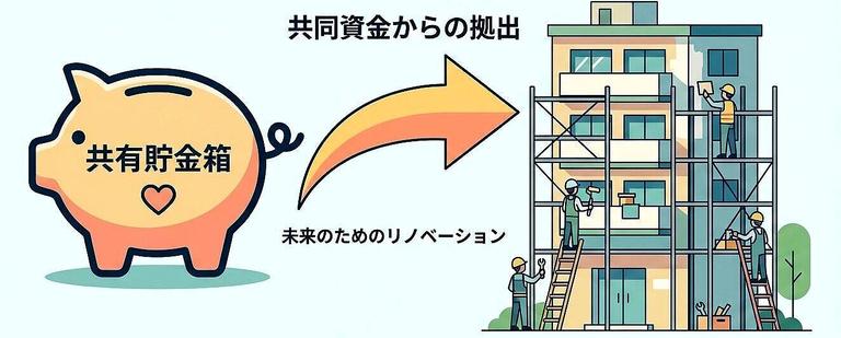 共有財産で相続アパートを修繕する図解