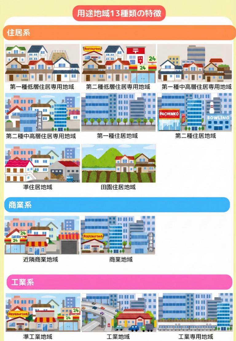 用途地域13種類の特徴図解