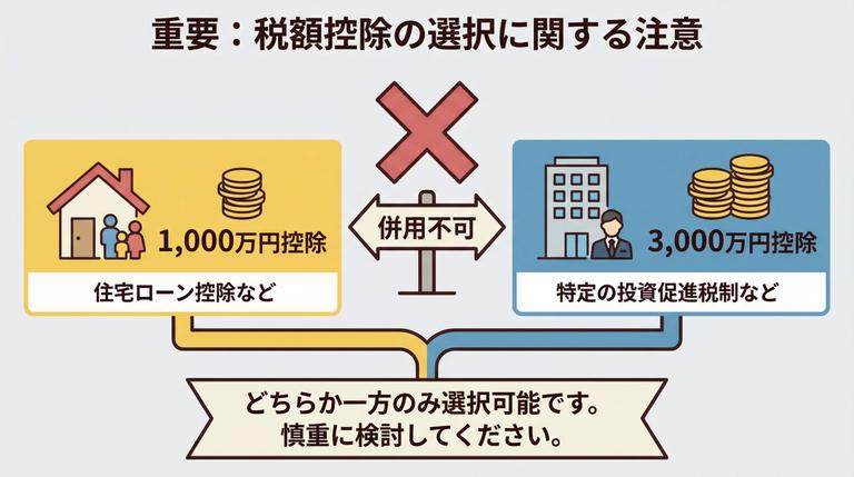 「1000万円特別控除」と「3000万円特別控除」は併用不可