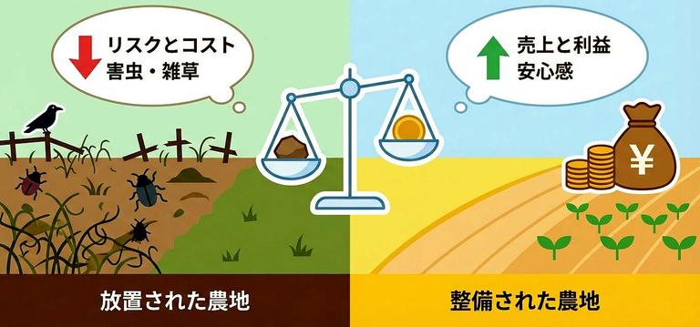 耕作放棄地のリスクと売却メリットの比較