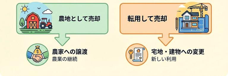 農地売却の2つの方法農地のままか転用か