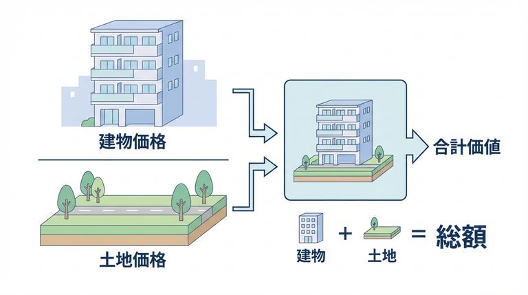 マンションの土地と建物の評価額イメージ