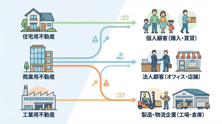 不動産会社の得意分野が査定額に影響するイメージ