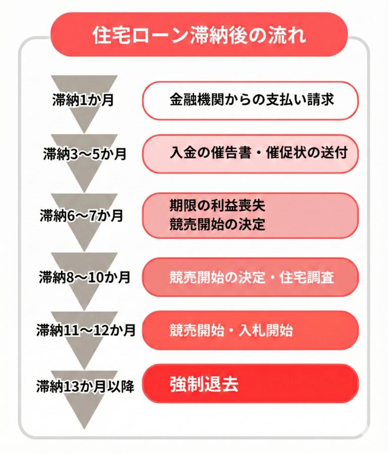 住宅ローン滞納後の流れ