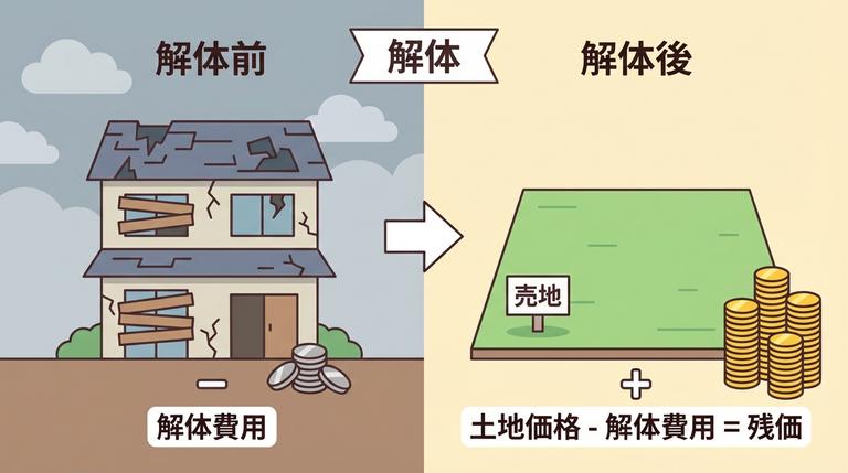 家を解体して売却する図解