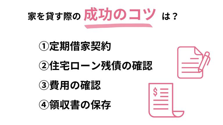 家を貸す際の成功のコツをまとめた画像