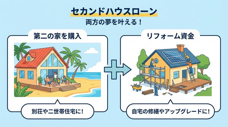 セカンドハウスローンのメリットの図解