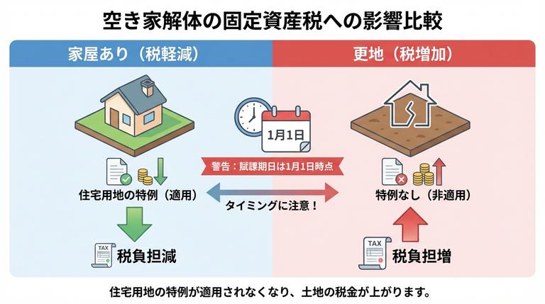 空き家を解体すると高くなる図