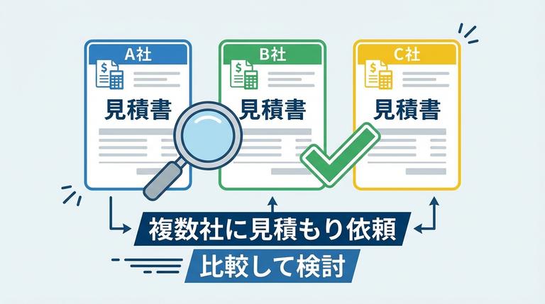 複数の業者に見積もりを取る様子