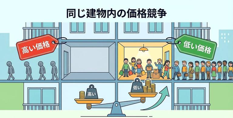 マンション内の価格競争の様子