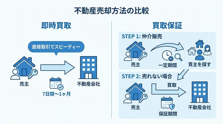 不動産の「即時買取」と「買取保証」の違い