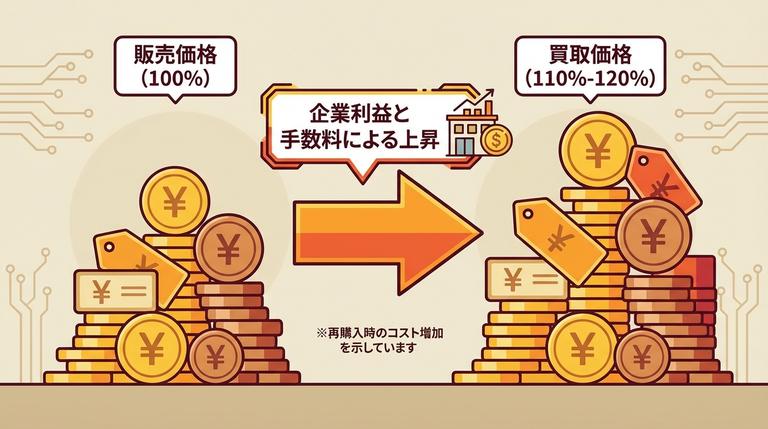 買戻し時に価格が上昇している図