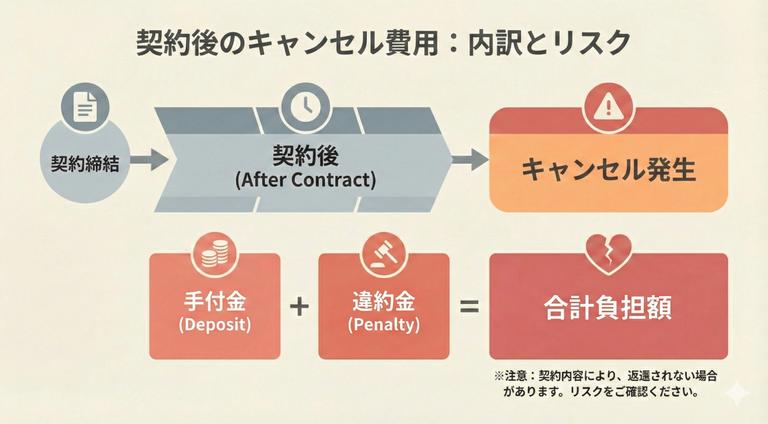 契約後のキャンセル費用を解説する図