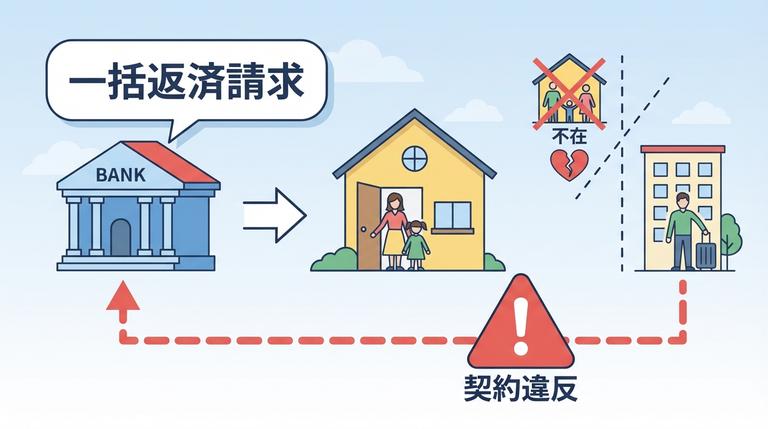 住宅ローンの契約違反の解説図