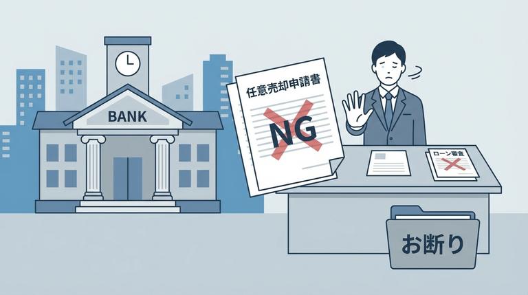 金融機関が任意売却を認めないケースの図解