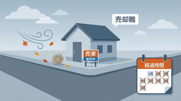 物件の買い手がつかないイラスト