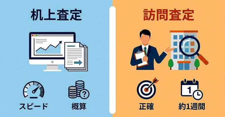 机上査定・訪問査定の違いの図