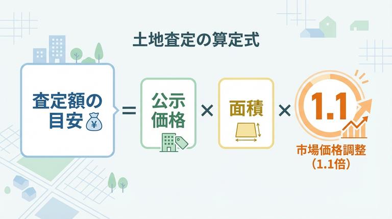 公示地価(基準地価)から算出する方法の図解