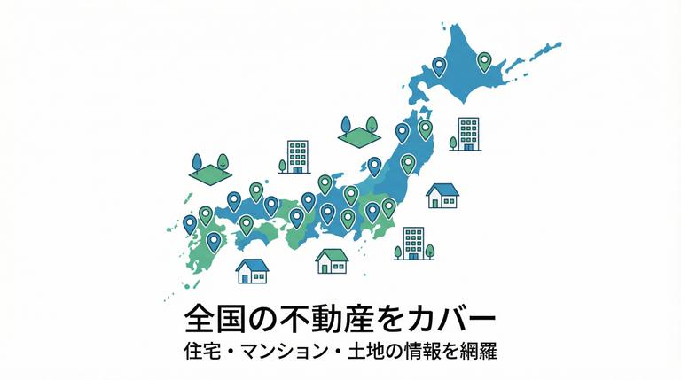 日本全国の一戸建てやマンションの査定に対応するイメージ