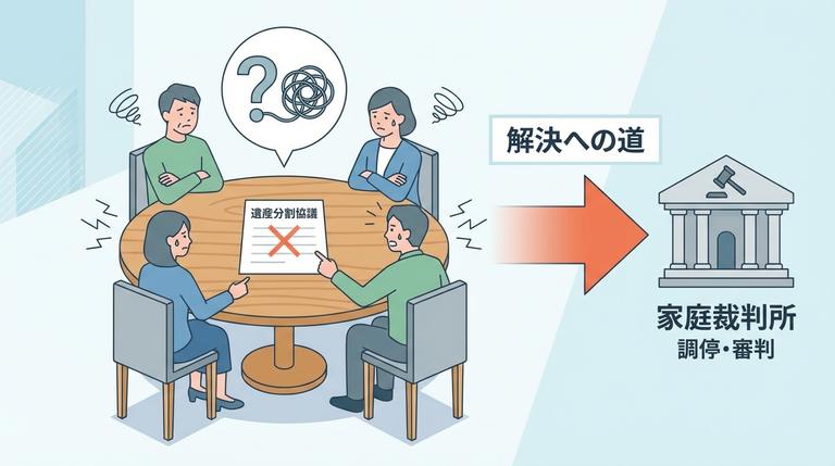 遺産分割協議がまとまらない様子