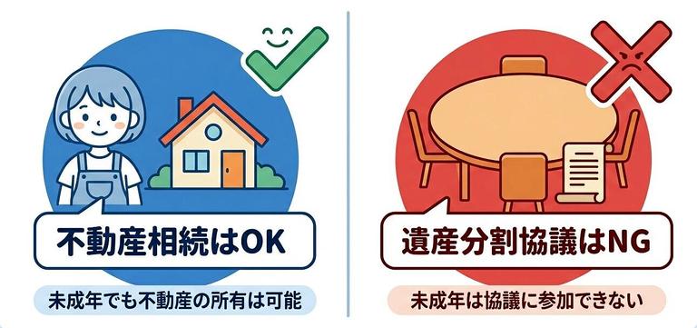 未成年者でも不動産は相続できる図