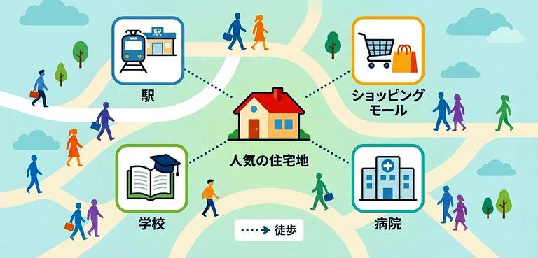 人口が多く人気のエリアの様子