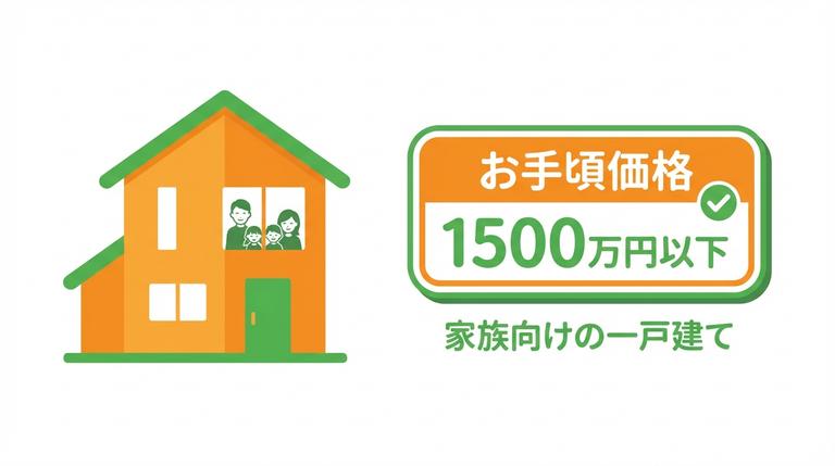 ファミリー向けの一戸建てのイラスト