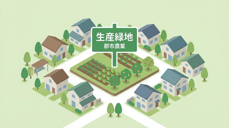 生産緑地のイラスト