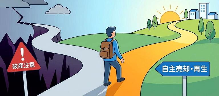 「競売」が始まると最悪「自己破産」してしまう図