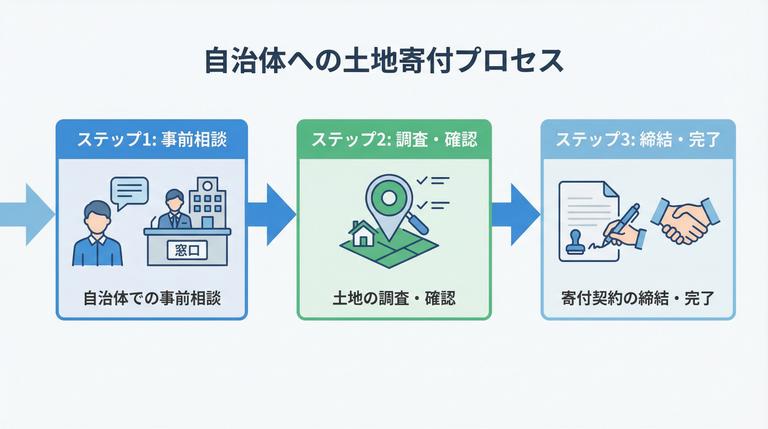 土地を自治体に寄付する手続きの流れ
