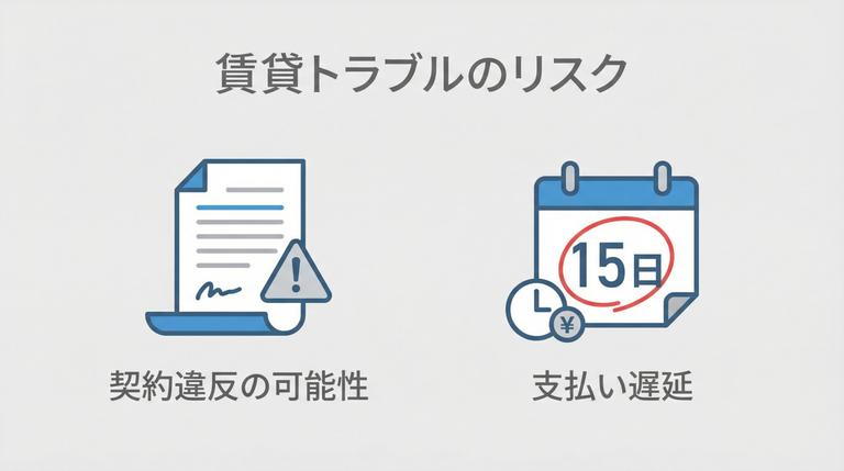 家賃滞納や入居者トラブルのリスクイメージ