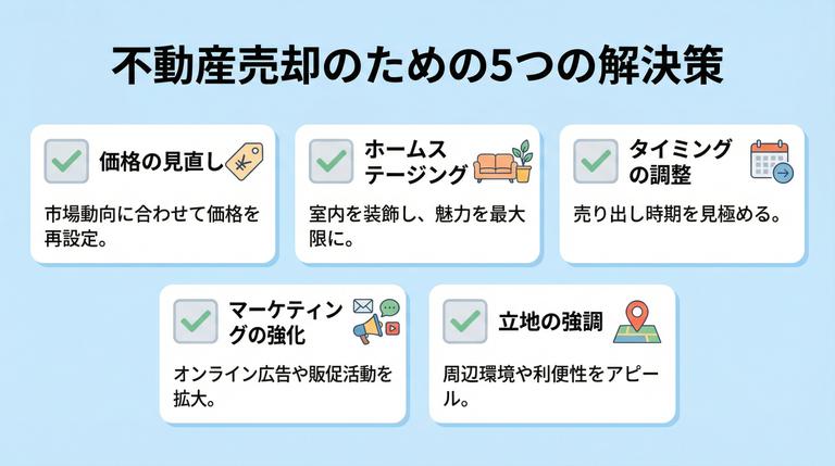 家が売れない時の5つの対処法チェックリスト