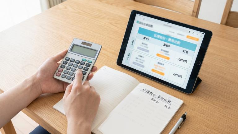 業者を比較している人の様子の画像