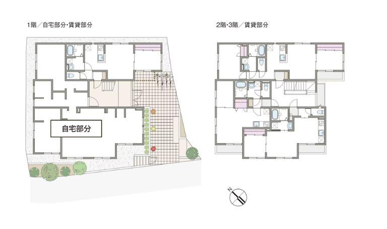木造3階建て賃貸併用住宅の建築事例9