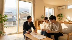 新潟の住宅街と安心できる不動産取引のイメージ