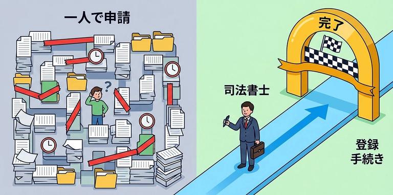 自分で登記手続きができない様子
