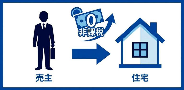 不動産の売主が個人の場合、消費税は発生しない様子