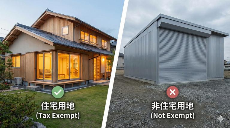 住宅用地と非住宅用地のイメージを比較する画像
