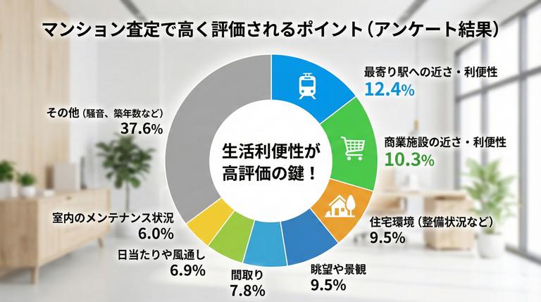 マンション査定で見られるポイントについてのアンケート結果(プラス評価)