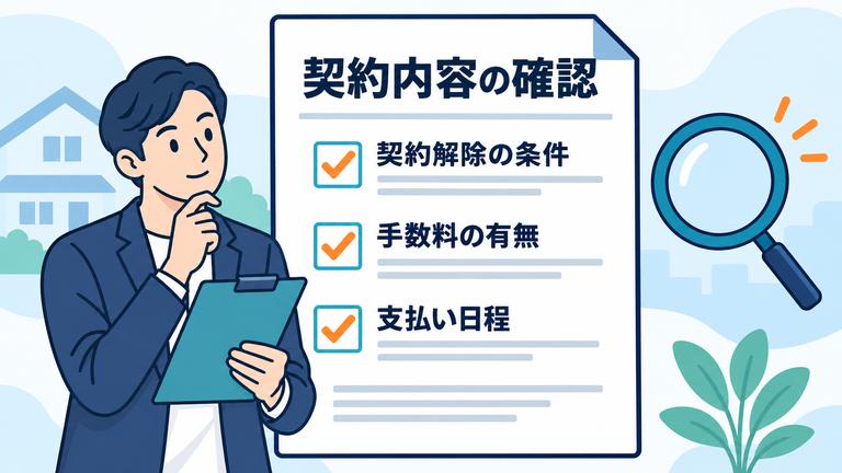 不動産売買契約で確認する契約解除条件や手数料の有無などの項目